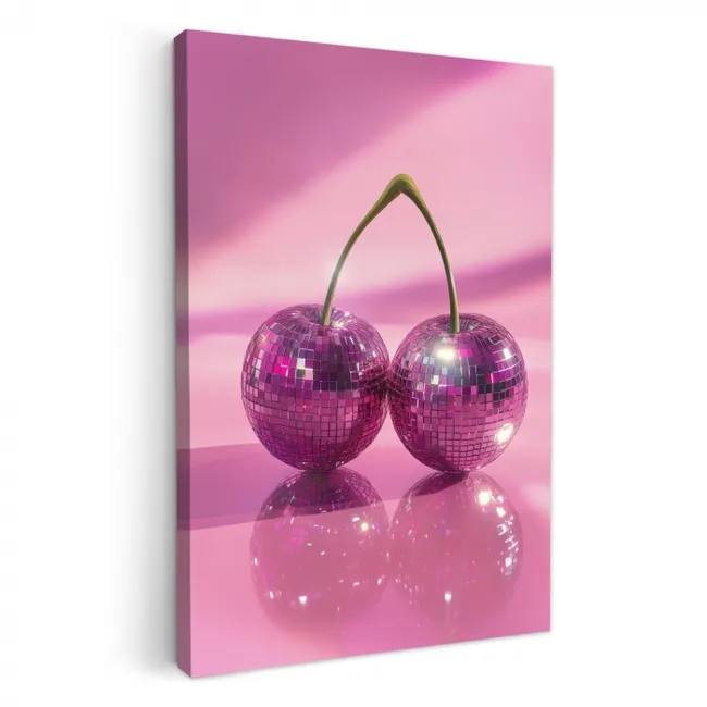 Glitter - Discobol - Roze - Kersen KitchenYeah - Keuken - Canvas klein -3d