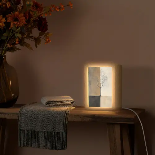 Boom - Vlakken - Takken - Kleurverloop Light Box met kabel (Tafellamp) klein -sfeer4