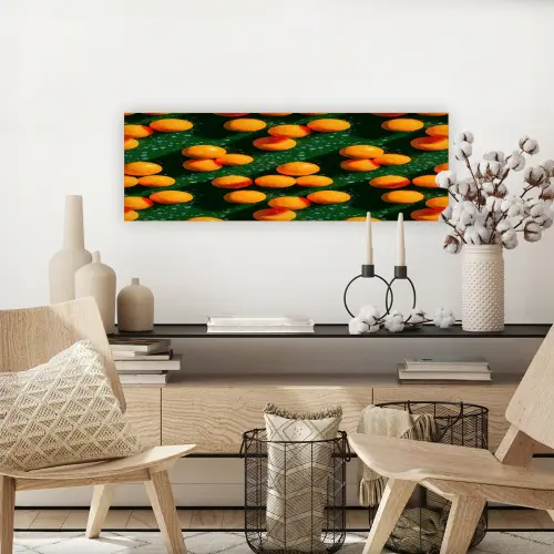 Mandarijn - Oranje - Druppels - Groen canvas 2cm klein 828 -sfeer6