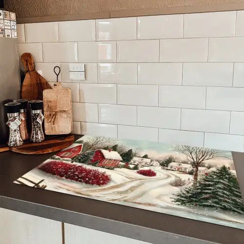 Kerstsfeer - Landelijk - Rood Inductie beschermer vinyl 3mm klein -sfeer3