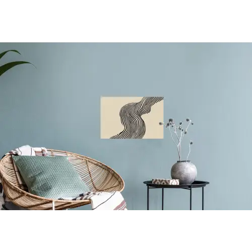 Golvend - Lijnen - Abstract - Silhouet Muursticker klein -plant