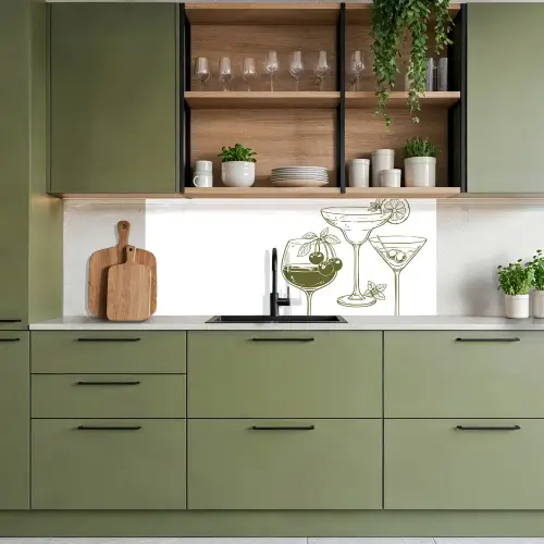 Glazen - Cocktails - Groen keuken achterwand 2 middel -sfeer3