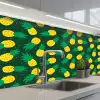 Donkergroen - Ananas - Bladeren keuken achterwand 2 middel 871 -3d_schuin