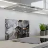Marmer - Abstract - Goud - Grijs keuken achterwand spatscherm klein -3d_schuin