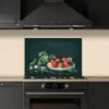 Aardbeien - Schilderij - Stilleven - Bloemen - Ei - Bord keuken achterwand spatscherm klein -sfeer1