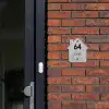 Grijs botanisch patroon - Modern Naambord Huisje klein -sfeer2