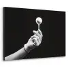 Golfbal - Zwart - Wit Textielframe zwart klein -3d