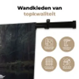 Zwanen - Rivier - Bos Wandkleed katoen klein -sfeer2