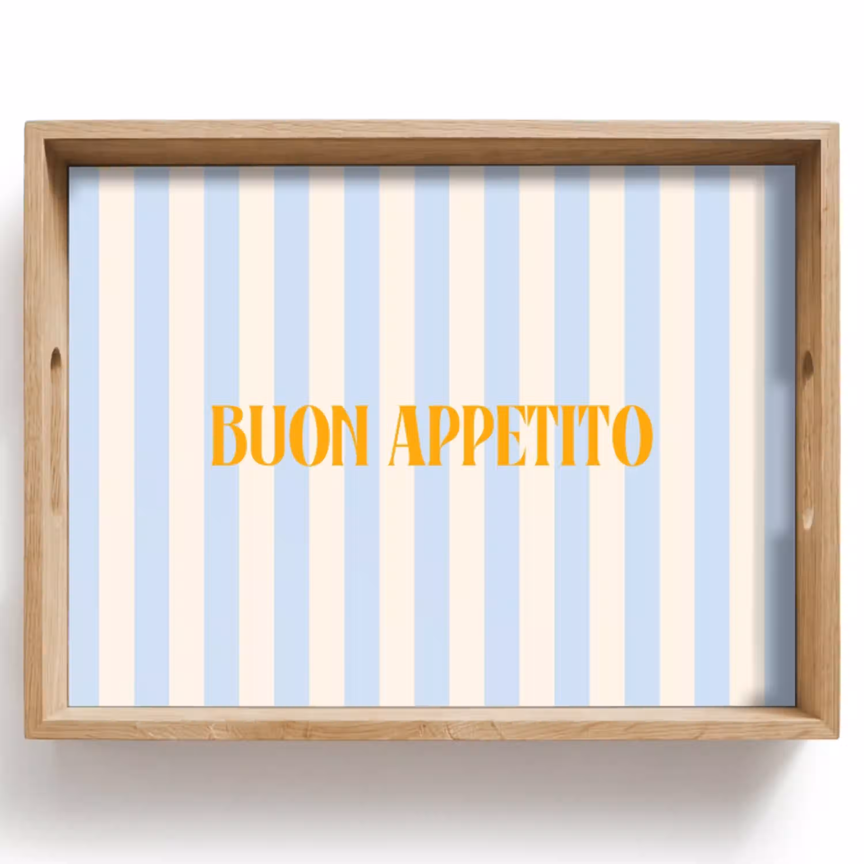 Oranje - Blauw - Strepen - Buon appetito Dienblad Rechthoek middel -z3d_shopping