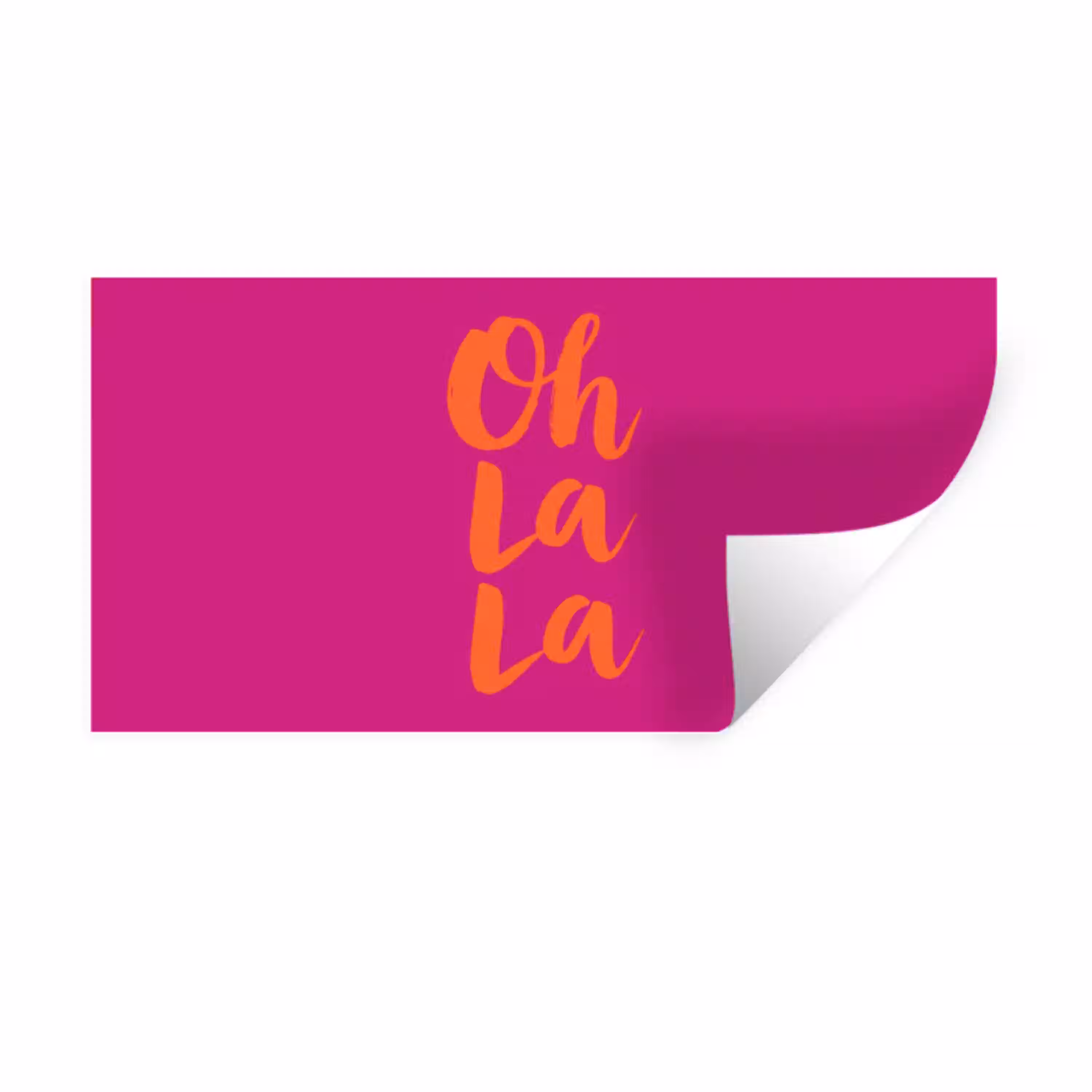 Oh la la - Roze - Oranje - Minimalistisch Muursticker klein -3d