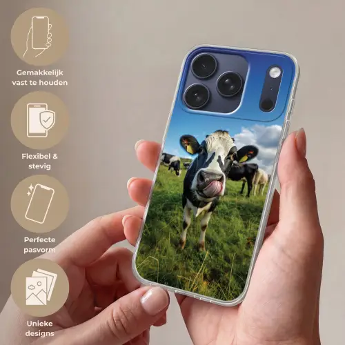 Koe - Tong - Weide Telefoonhoesje iPhone 17 Pro klein -sfeer3_NL