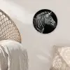 Zebra - Zwart - Wit - Portret - Dieren Wandcirkel kunststof plaat 5mm dik klein -sfeer5