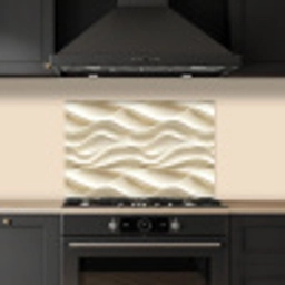 Lijnen - Golvend - Crème keuken achterwand spatscherm klein 900 -sfeer1