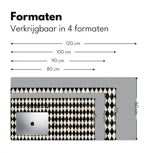 Klassiek - Patroon - Zwart Muismat XXL klein 681 -sfeer5