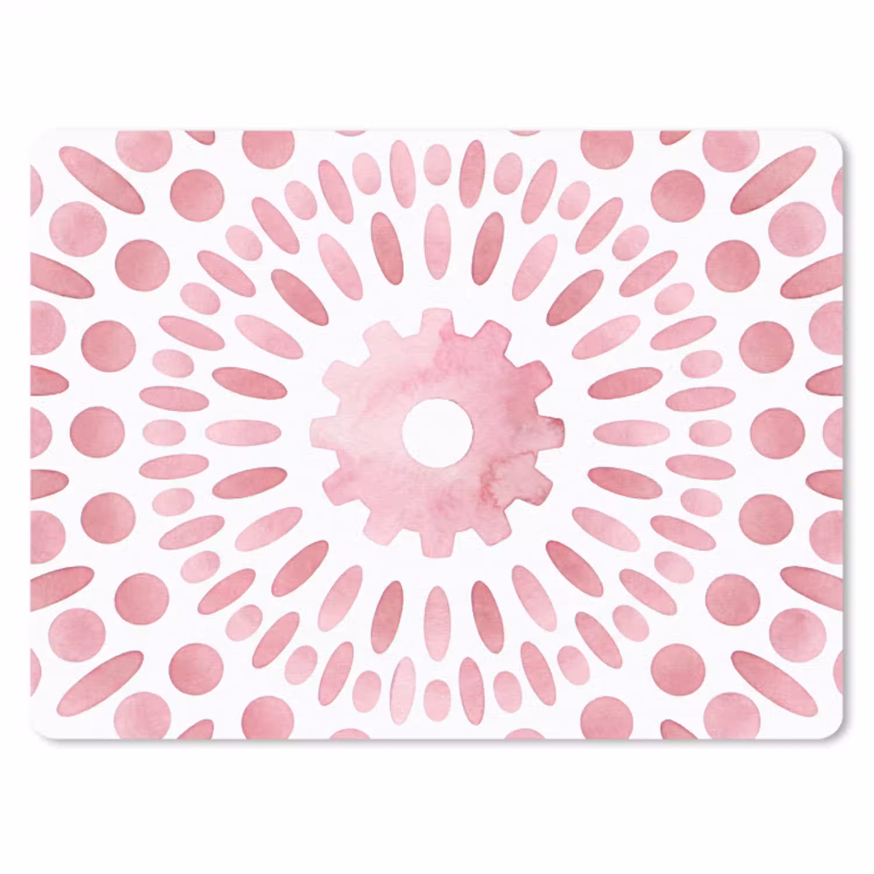 Abstract - Vormen - Patroon - Aquarel - Roze muismat rubber klein -3d
