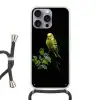 Parkiet - Tak - Bladeren - Geel Hoesje iPhone 16 Pro Max met koord klein -3d