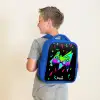 Neon controller op zwart Kinderrugzak - Blauw middel -sfeer2