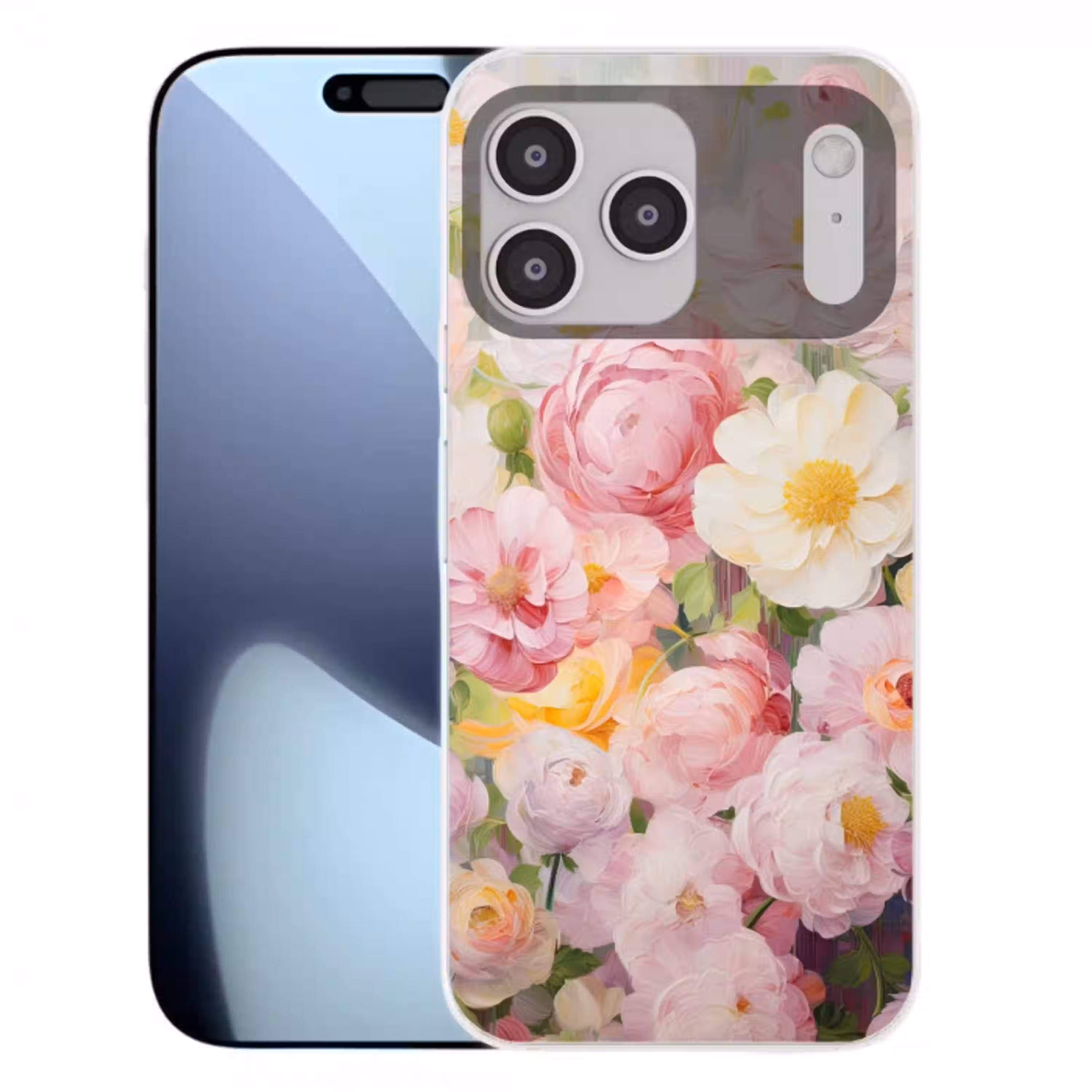 Bloemen - Roze - Botanisch - Kunst - Acrylverf Telefoonhoesje iPhone 17 Pro Max klein -3d