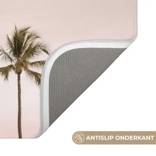 Palmbomen - Zonsondergang - Roze WCmat klein -USP_AntislipNL
