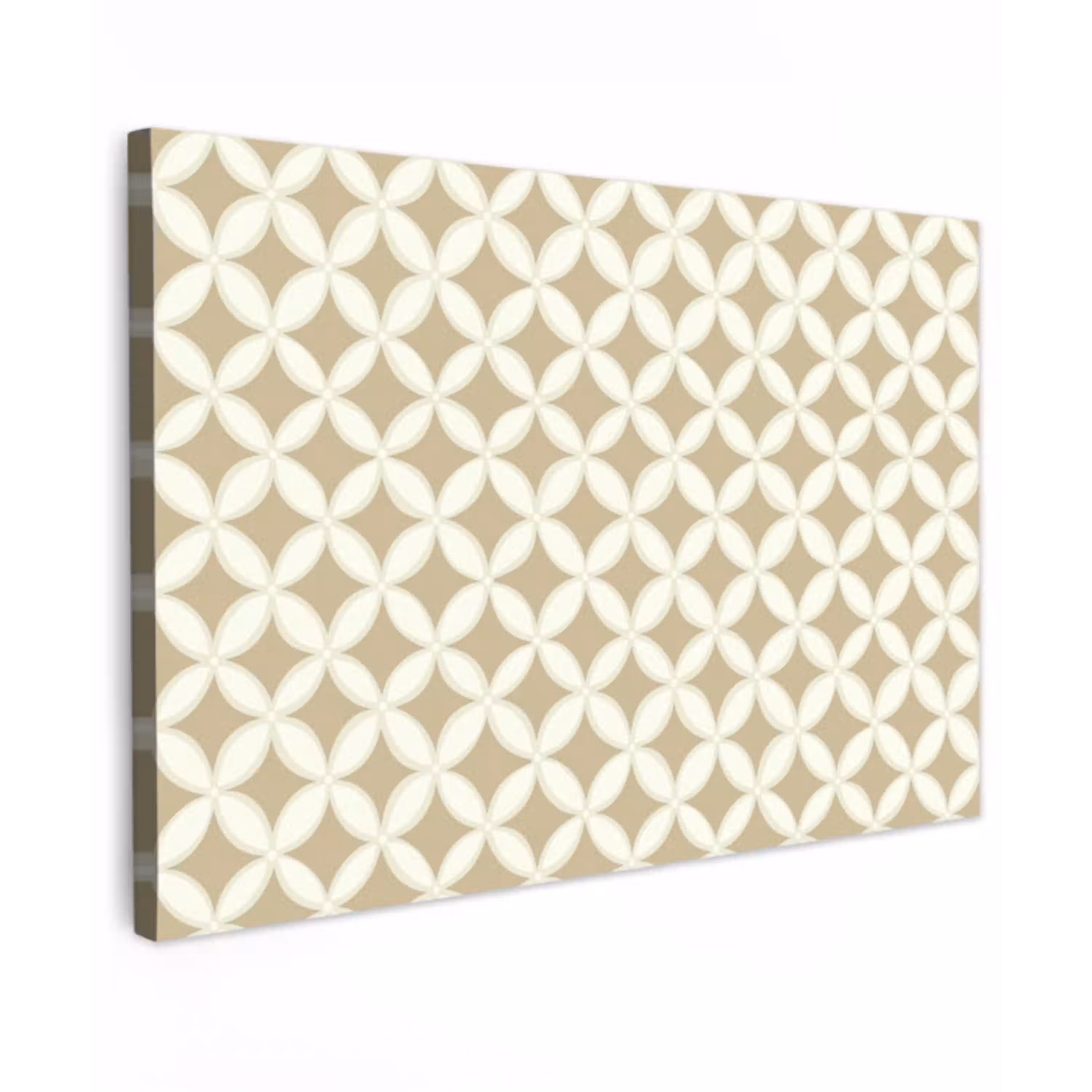 Symmetrisch - Motief - Beige Tuinposter op houten frame 2 cm dik klein 845 -3d