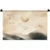 Landschap - Japandi - vogel Wandkleed katoen klein -zz3d
