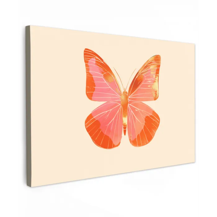 Vlinder - Minimalistisch - Roze canvas 2cm klein -z3d