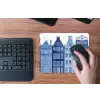 Aquarel - Grachtenpanden - Delfts - Blauw muismat rubber klein -toetsenbord