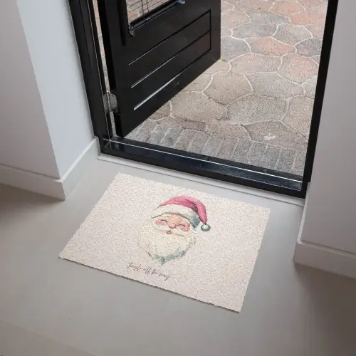 Kerstman - Kerst - Quote - Beige Deurmat klein -sfeer5