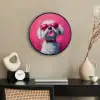 Pink - Hond - Bubbel Fotolijst rond zonder passe partout klein -sfeer1
