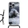 Golf - Vuurtoren - Schuimend water Hoesje iPhone 16 Pro Max met koord klein -3d