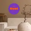 See the good - Oranje - Paars - Smiley Wandcirkel behangsticker klein -sfeer1