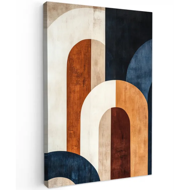 Abstract - Vormen - Donkerblauw Tuinposter op houten frame 2 cm dik klein -3d