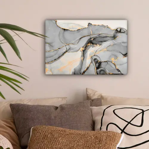 Marmer - Goud - Grijs canvas 2cm klein -sfeer1