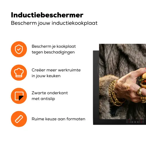 Vrouw - Hamburger - Bontjas Inductie beschermer vinyl 3mm klein -zzzzzzz-td-ups