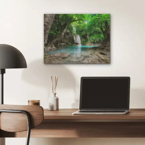 Jungle - Waterval - Planten - Water - Natuur PET vilt klein -sfeer5