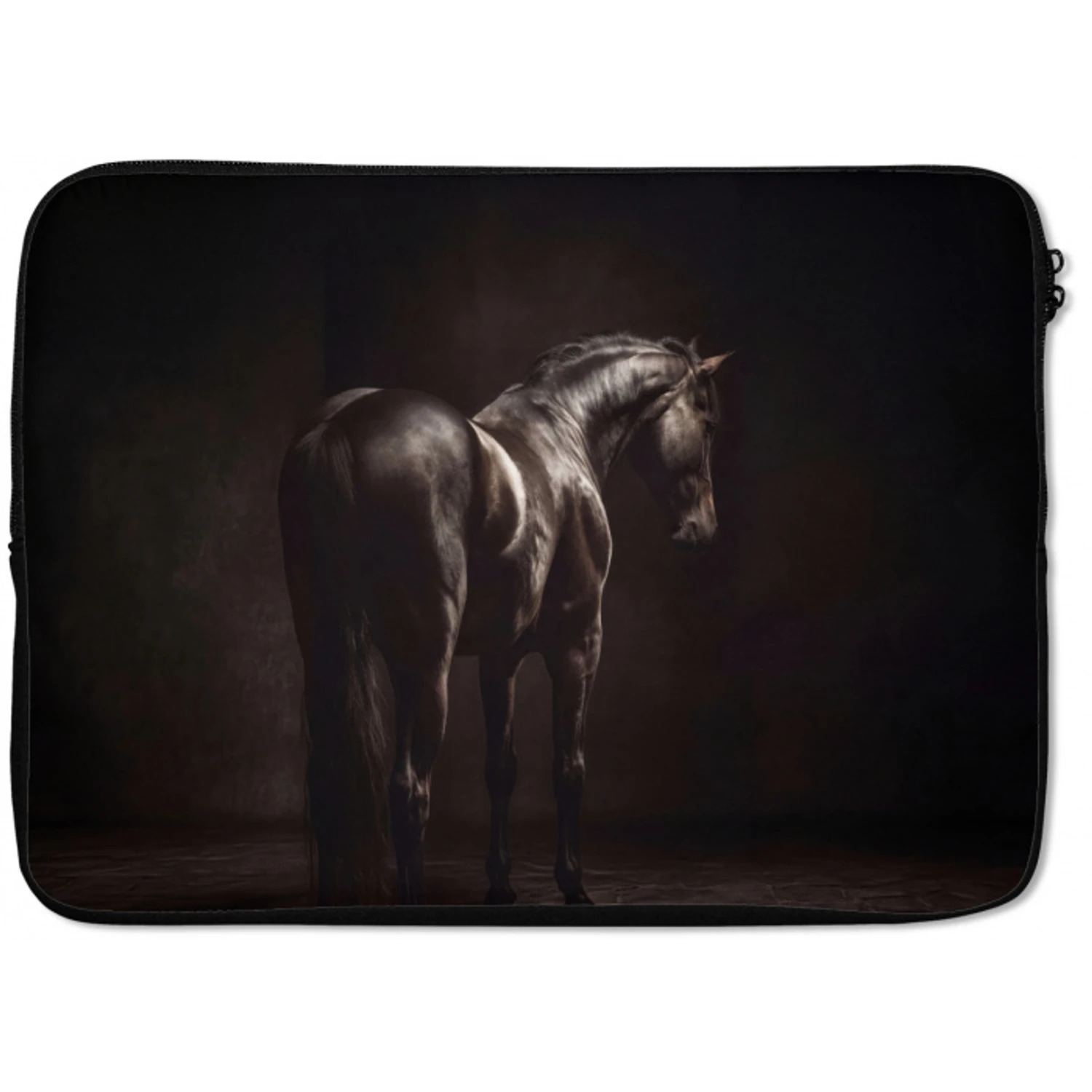 Krachtig - Paard - Donker laptophoes neopreen klein -zkaufland3dotto