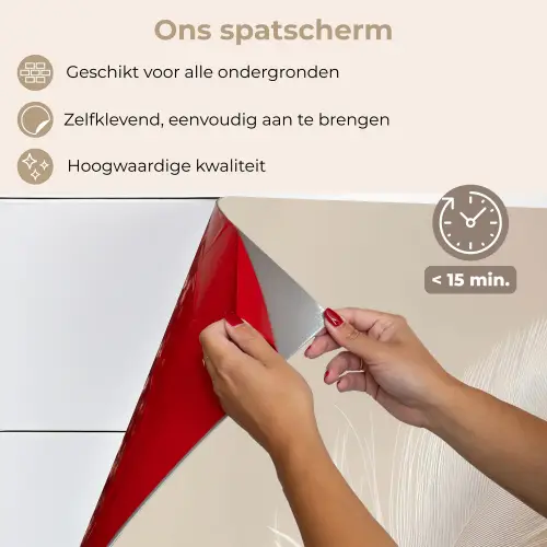 Veer - Minimalistisch - Roze keuken achterwand spatscherm klein -spatscherm_NL