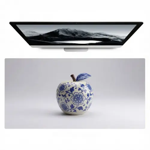 Appel - Blauw - Klassiek Muismat XXL klein -zzz3d
