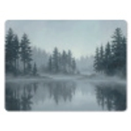 Bos - Meer - Mist - Natuur - Grijs muismat rubber klein -3d