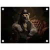 Ijsbeer - Hoed - Bril - Stoel tuinposter los doek klein -3d
