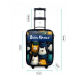 Dieren - Sterren - Planeten - Astronaut Kinderkoffer - Zwart klein -productfoto_formaten