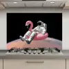 Astronaut - Flamingo - Zwemband - Roze keuken achterwand spatscherm klein -3d_website