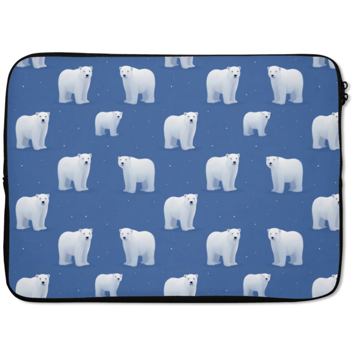 IJsbeer - Patroon - Blauw laptophoes neopreen klein 279 -zkaufland3dotto