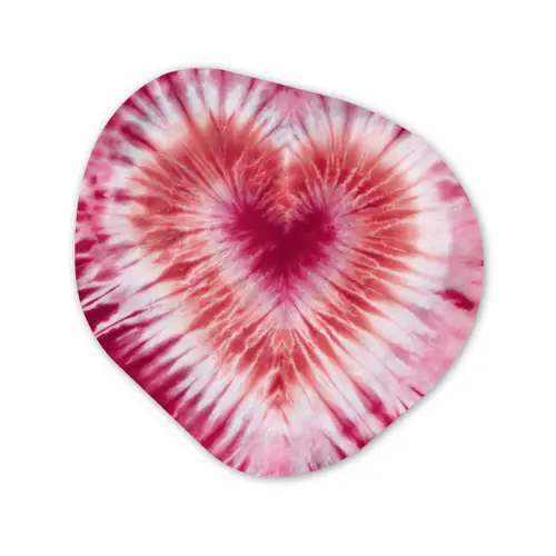 Hartvorm - Roze - Tie dye Wandcirkel Organisch Forex 3mm klein -3d