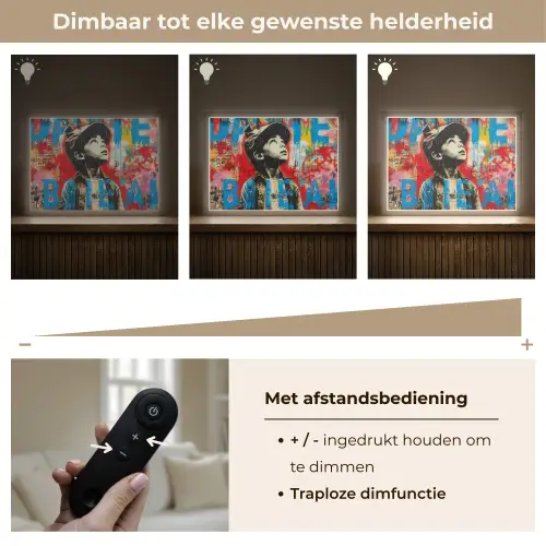 Graffiti - Jongen - Street art - Kleuren Light Box met batterij (Wandlamp) middel -USP_dimbaarNL