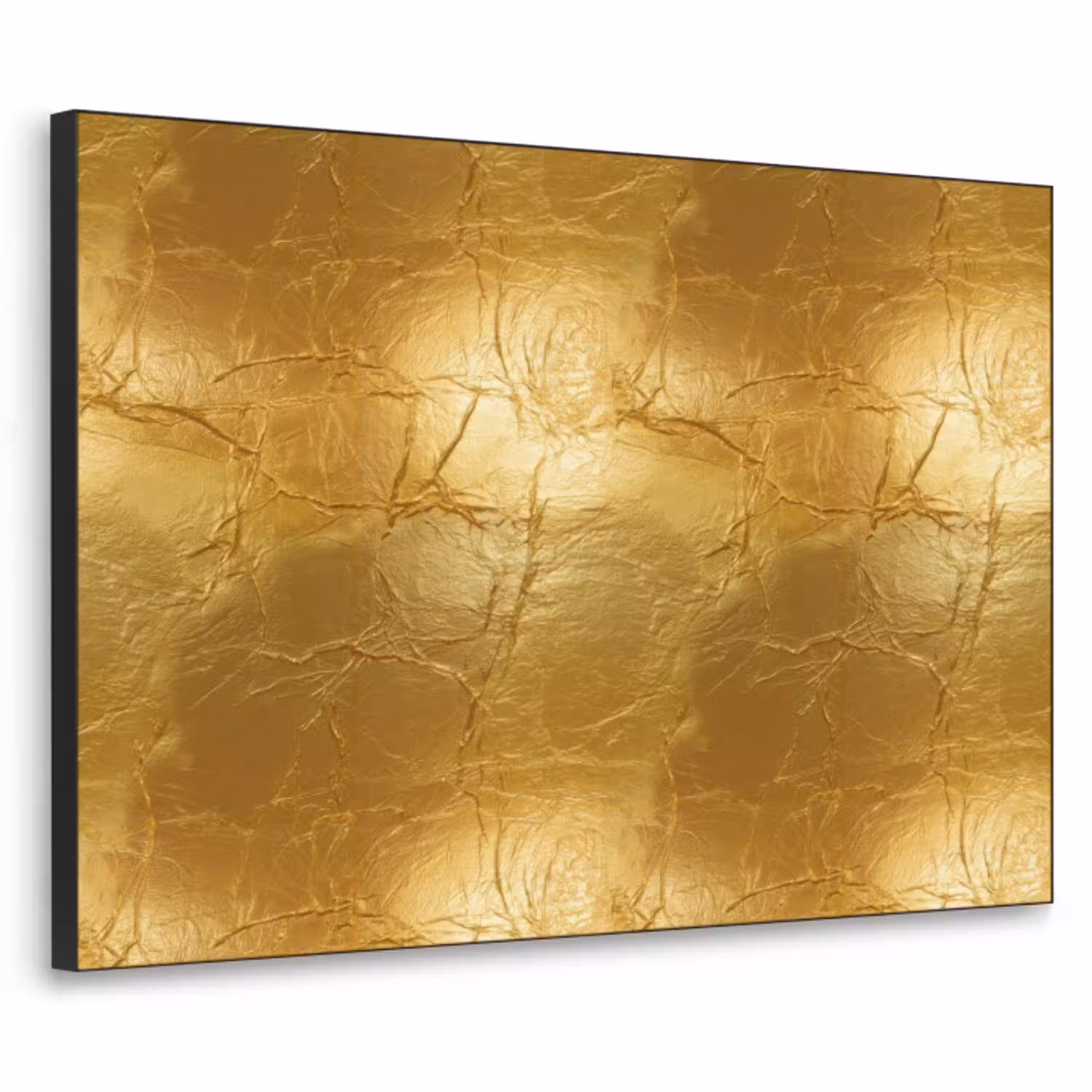 Bladgoud - Vintage - Textuur - Warm Goud Textielframe zwart klein 947 -3d