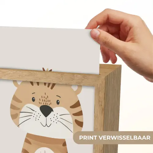 Tijger - Wilde dieren - Pastel Light Box met kabel (Kinderlampje) klein -USP_websiteprintNL