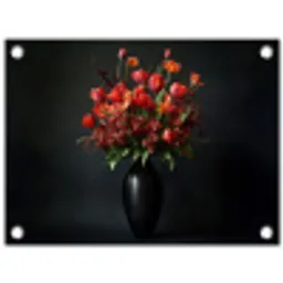 Boeket - Tulpen - Vaas - Rood tuinposter los doek klein -3d