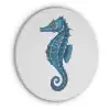 Zeepaardje - Staart - Blauw Akoestische PET Vilt - Rond klein -3d