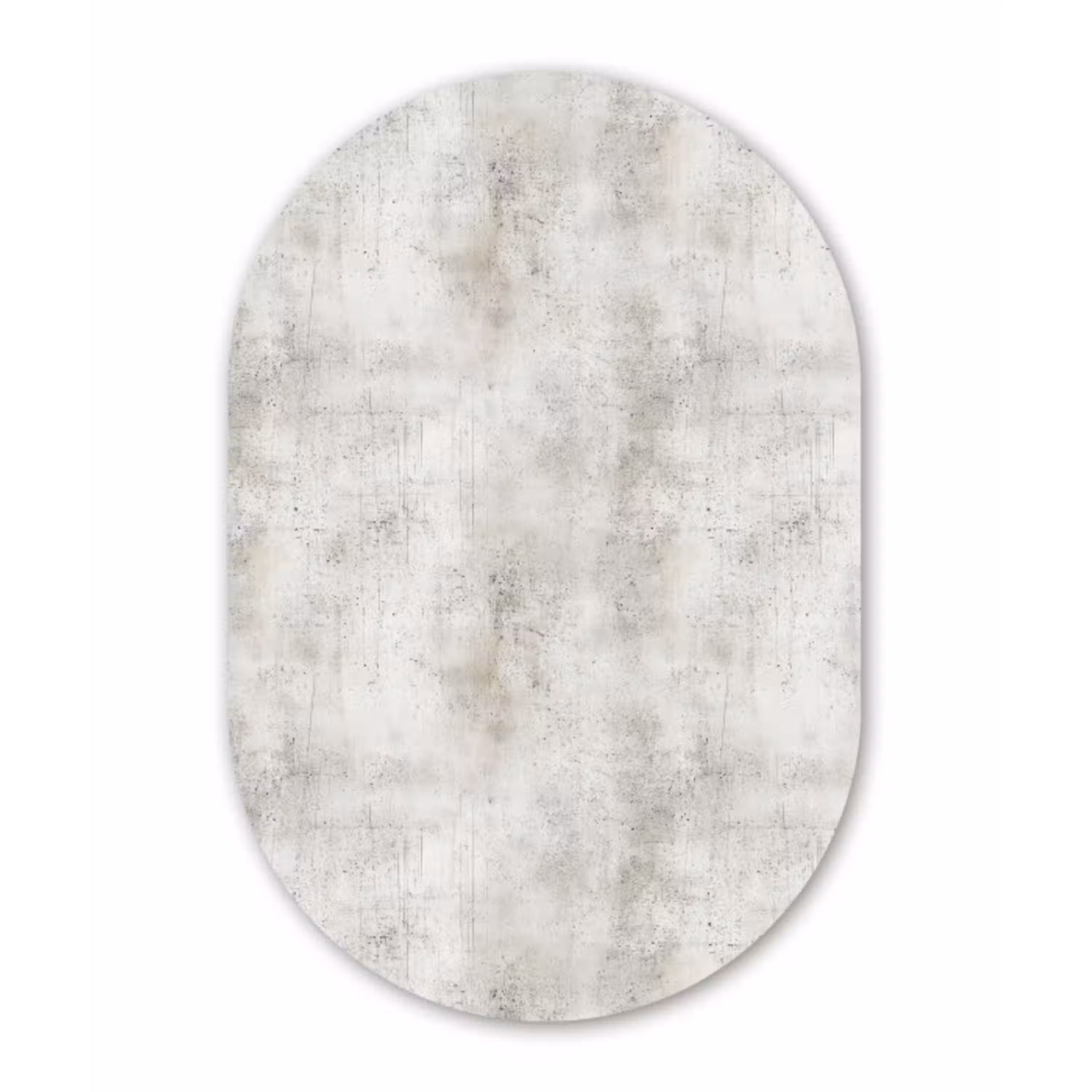 Grijs - Beton - Verweerd Wandcirkel Ovaal Forex klein 630 -3d